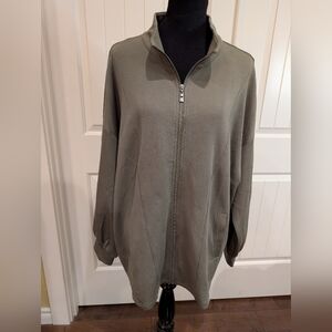 Belle by Kim Gravel ScubaLux Jacket Sweatshirt in Olive